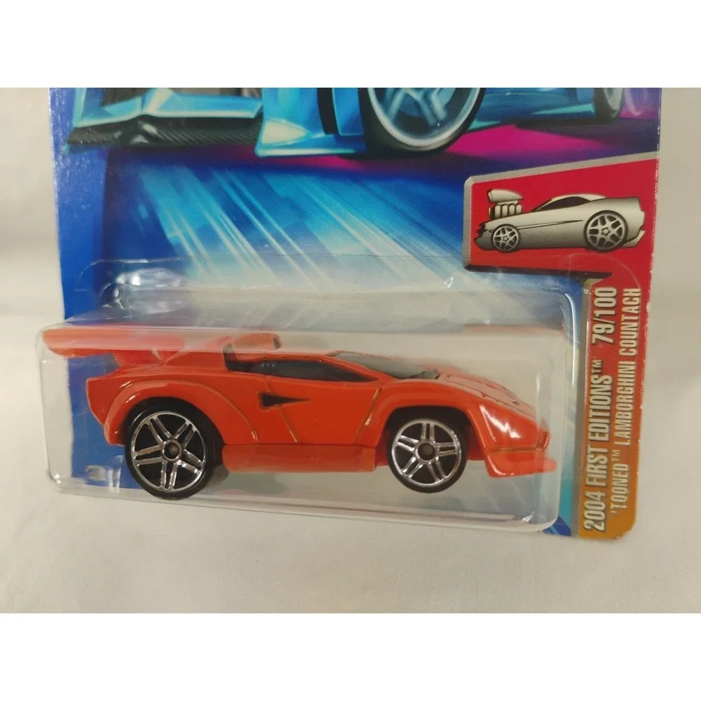 Hot Wheels 2004 #079 First Editions 79 of 100 Tooned Lamborghini Countach Orange